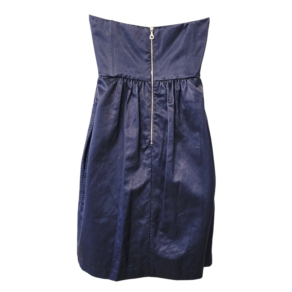 NWT Laila Azhar Navy Blue Strapless Empire Waist Pocket Dress Size 8 - Picture 5 of 10